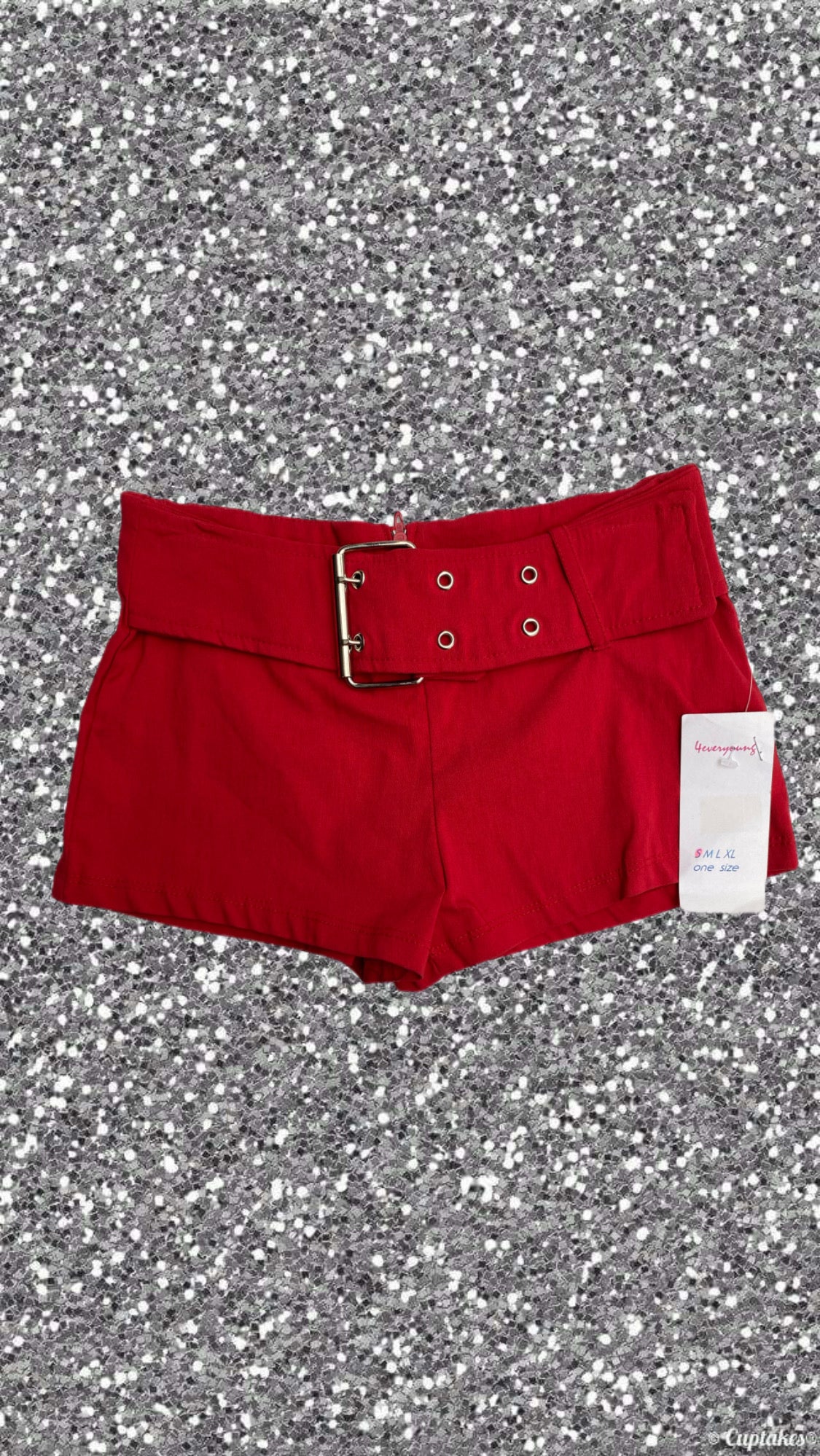 Low rise belt shorts