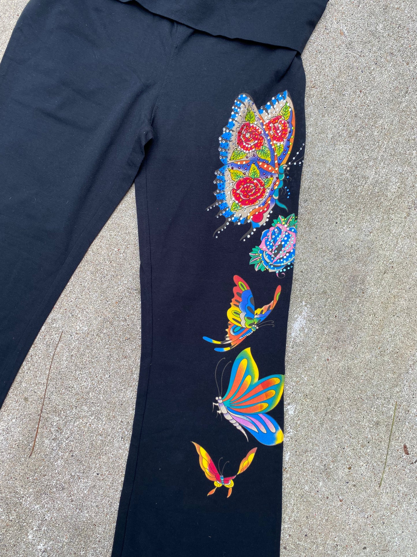 Ed hardy type fold over leggings