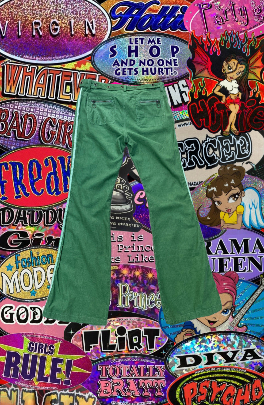 Green Y2K pants