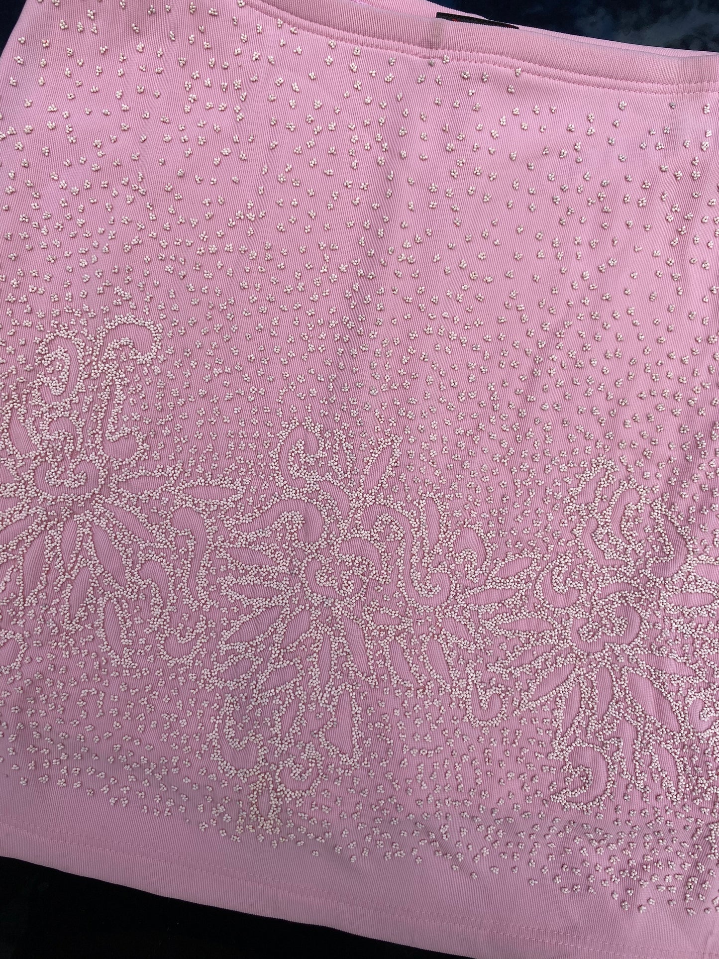 Pink beaded vintage mini skirt