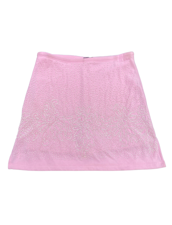 Pink beaded vintage mini skirt