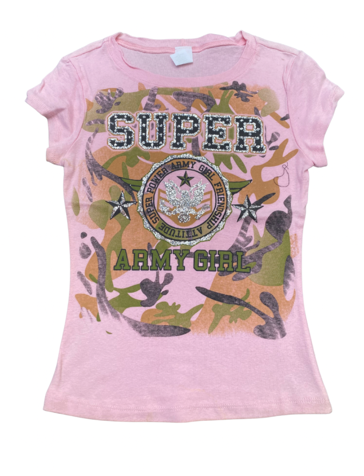 Super army girl baby tee