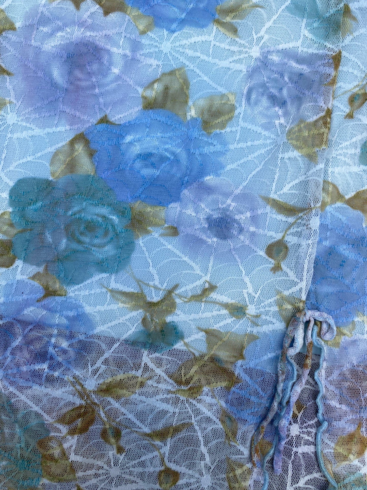 Vintage floral spider web midi skirt